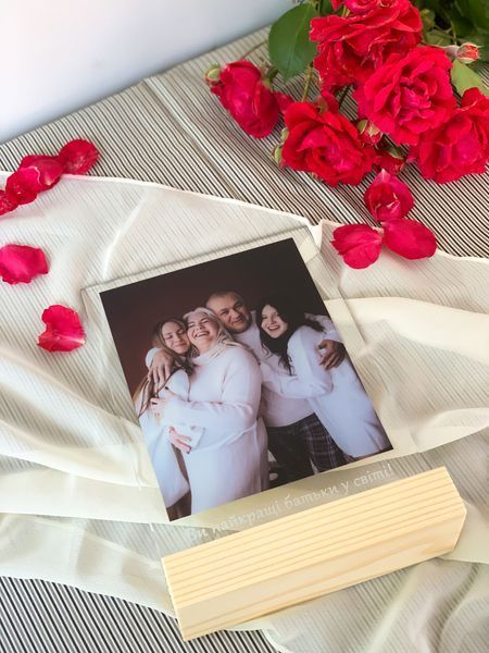 Стеклянный постер с деревяной стойкой. Дизайн Photo Poster. Размер А5 PLA5 фото