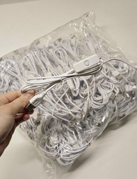 Шнур USB 2.0, з кнопкою, білий 1,5 м 80 фото