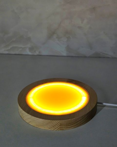 Кругла LED підставка для підсвітки епоксидних виробів, скла, статуеток P15 фото
