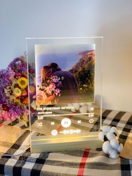 Стеклянные постеры с теплой белой подсветкой. Дизайн Spotify Размер А4 PLA4 фото