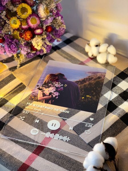 Стеклянные постеры с теплой белой подсветкой. Дизайн Spotify Размер А4 PLA4 фото
